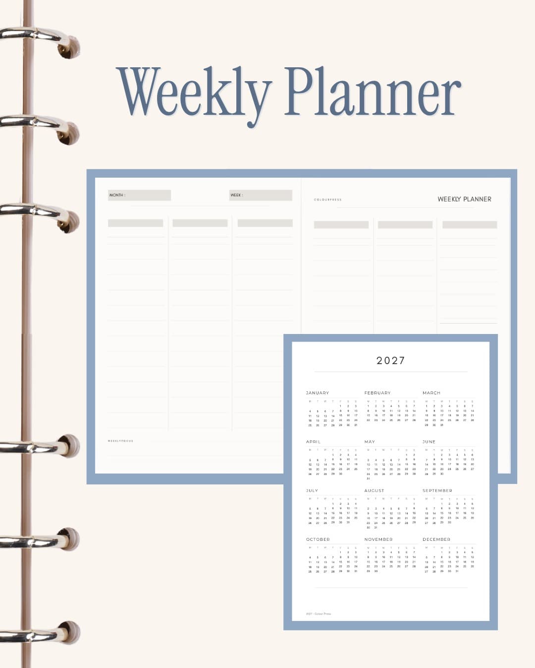 Weekly Planner inner page layout